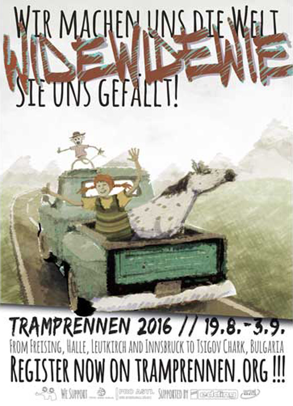 Poster / Tramprennen 2016 / für Club of Roam Autostop! e.V. / 2016