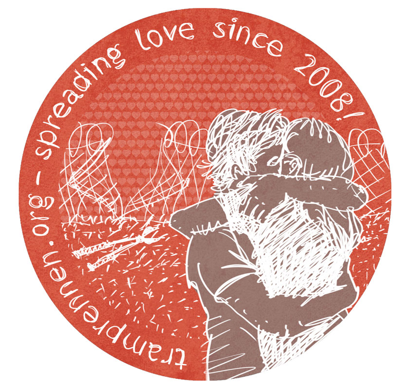 Spreading Love / Tramprennen-Sticker 2018 / für Club of Roam Autostop! e.V. / 2016