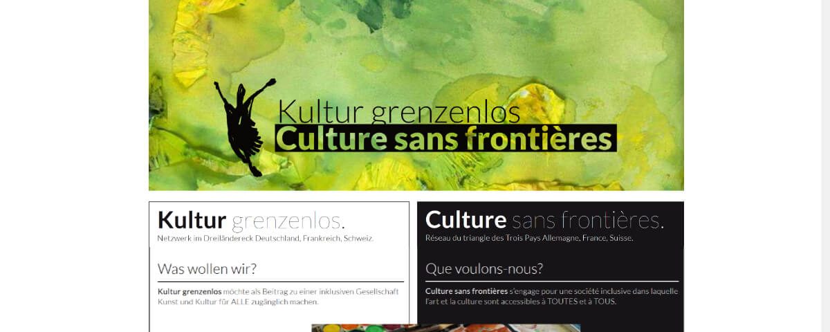 kulturgrenzenlos.eu I culturesansfrontières.eu / für das Netzwerk Kultur grenzenlos I culture sans frontières / 2021
