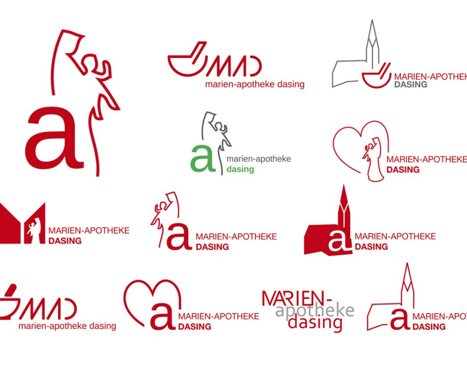 Logoentwürfe Marien-Apotheke Dasing / 2018