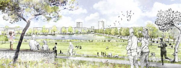 Wettbewerb Augsburg Haunstetten-Südwest / für die toponauten landschaftsarchitekturGesellschaft mbH und Köstlbacher Miczka Architektur Urbanistik / 2019 / 2. Wettbewerbsphase