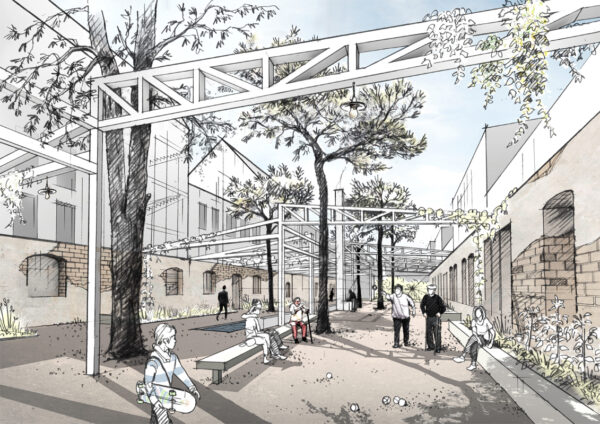 Wettbewerb Alte Herdfabrik Offenburg / für das Atelier Kaiser Shen und Hannes Hörr Landschaftsarchitektur / 2020
