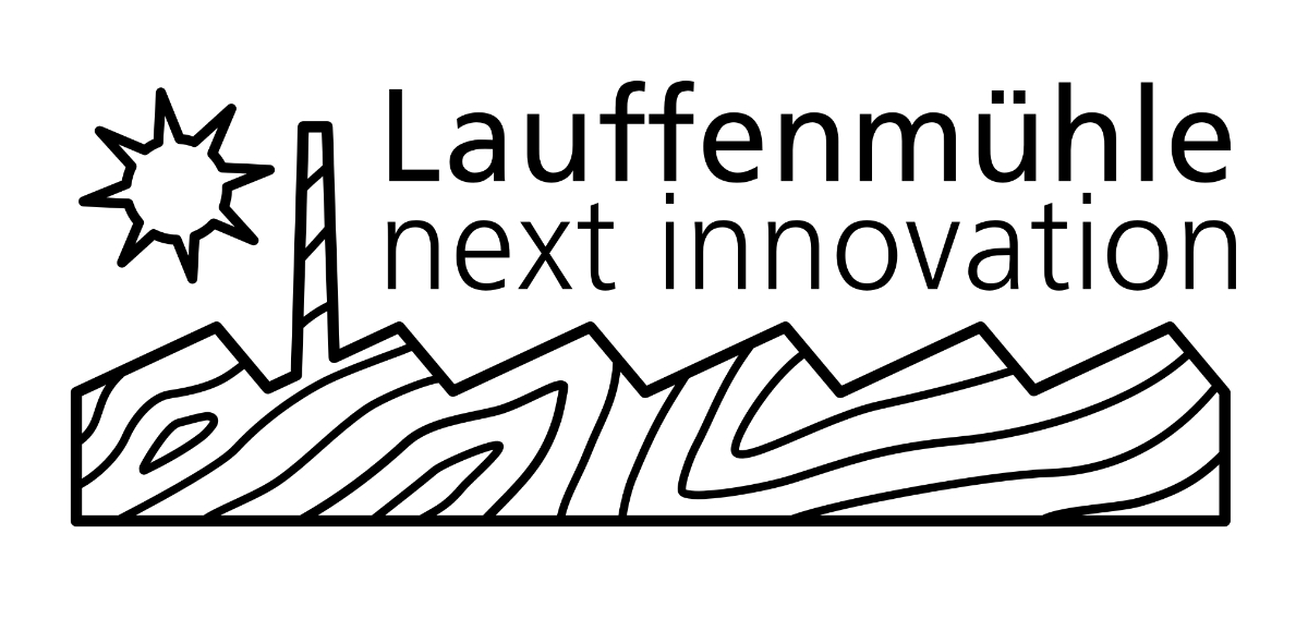 Projektlogo Lauffenmühle - next innovation / für die Stadt Lörrach / 2022
