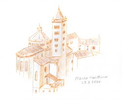 Cattedrale di San Cerbone, Massa Marittima | Zeichnung: Christian Heinz