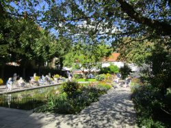 Der Hofgarten im Fronhof bietet sich zum Zeichnen von Pflanzen, Vegetation und klassischen Gartenmotiven an.