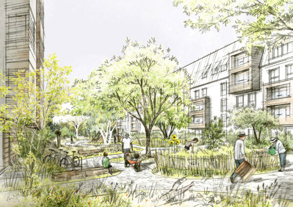 Klimagerechte Freianlagen Moosach / für liebald+aufermann landschaftsarchitekten und stadtplaner / 2024
