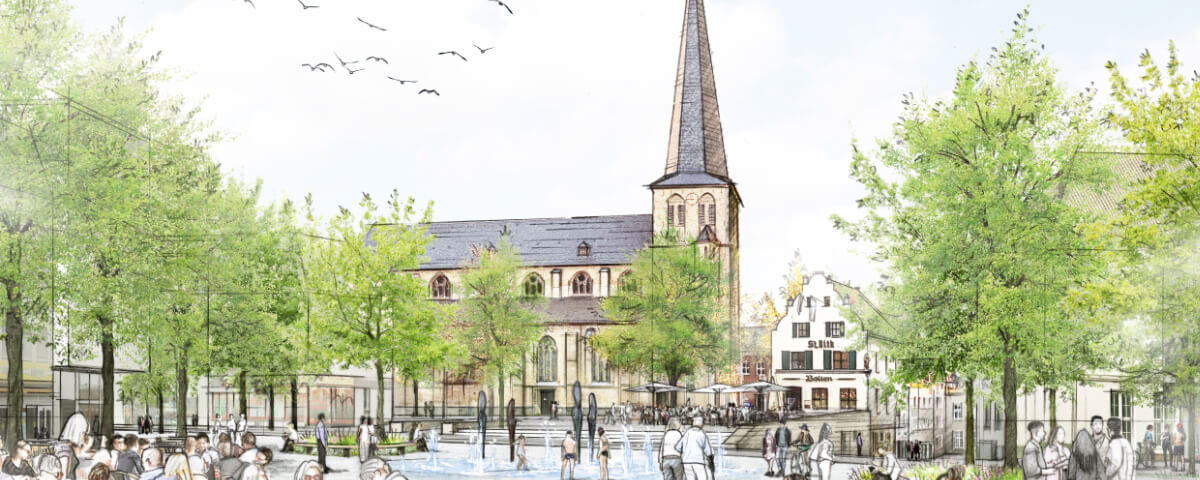 Alter Markt und Johann-Peter-Boelling-Platz in Mönchengladbach / für Lex-Kerfers Landschaftsarchitekten / 2025