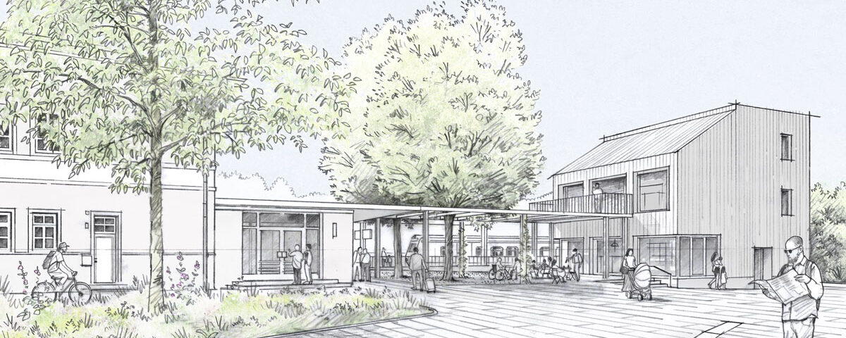 Neubau eines multifunktionalen Gebäudes und Aktivierung des Bahnhofsareals Grafrath / Wettbewerbsbeitrag mit MA-ARCH / 2025 / 2. Runde