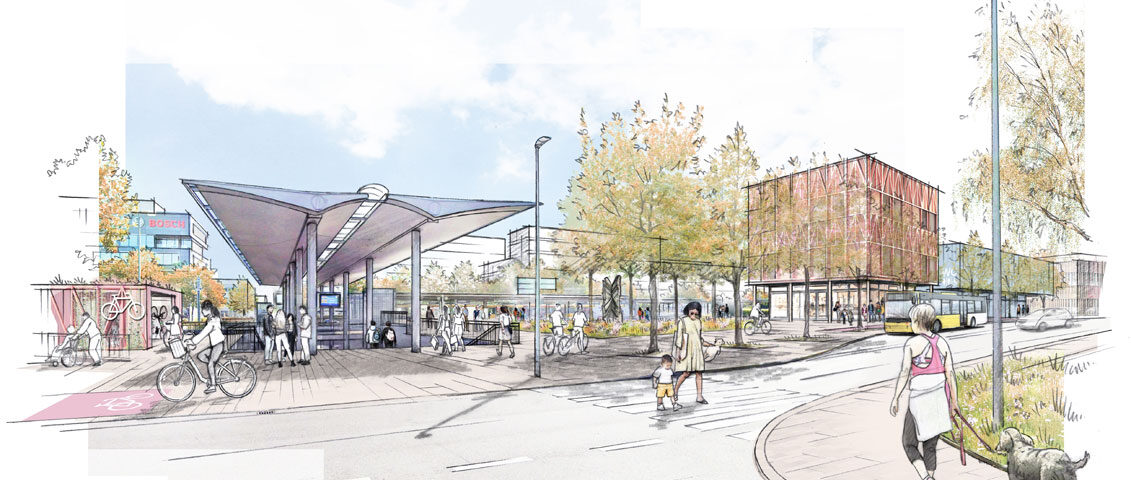 Urbane Mitte Leinfelden – Sprung über die Gleise / für Hähnig | Gemmeke Architekten und Stadtplaner / 2026 / 1. Preis