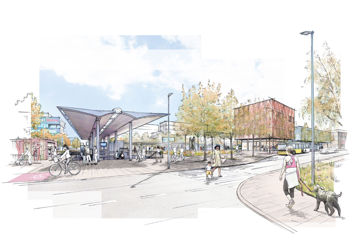 Urbane Mitte Leinfelden – Sprung über die Gleise / für Hähnig | Gemmeke Architekten und Stadtplaner / 2026 / 1. Preis