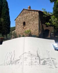 Casa Cinque auf Podere Acquarello | Zeichnung: Hannah Salat