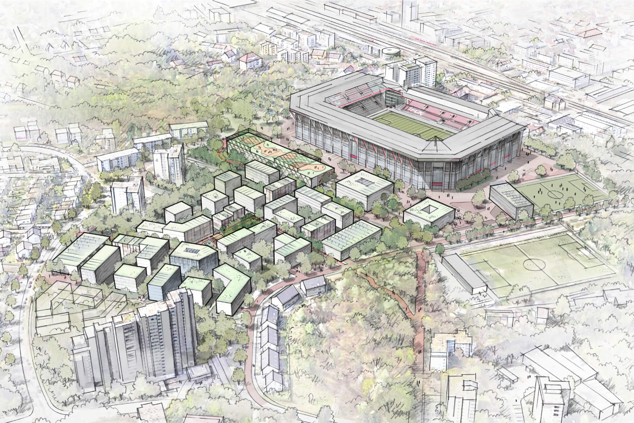 Städtebauliche Entwicklung von Flächen im Umfeld des Fritz-Walter-Stadions /für Hähnig | Gemmeke Architekten und Stadtplaner / 2026 / Anerkennung
