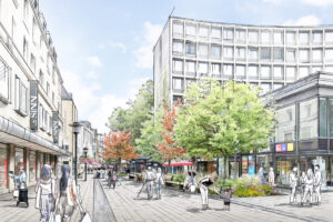 Grün-blaues Innenstadtband und Marktkirchenumfeld in Essen / für Lex Kerfers_Landschaftsarchitekten / 2026
