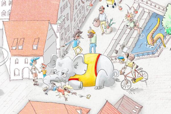 Wimmelbild »Tierisch viel los in der Stadt« / für die Stadt Freising / 2026
