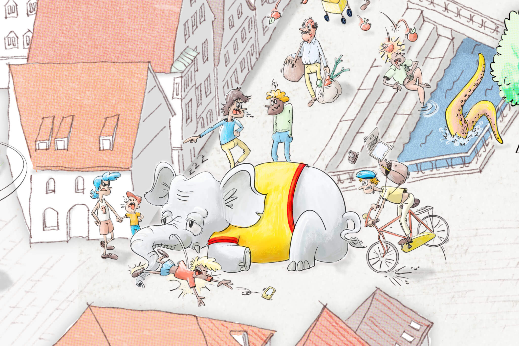Wimmelbild »Tierisch viel los in der Stadt« / für die Stadt Freising / 2026