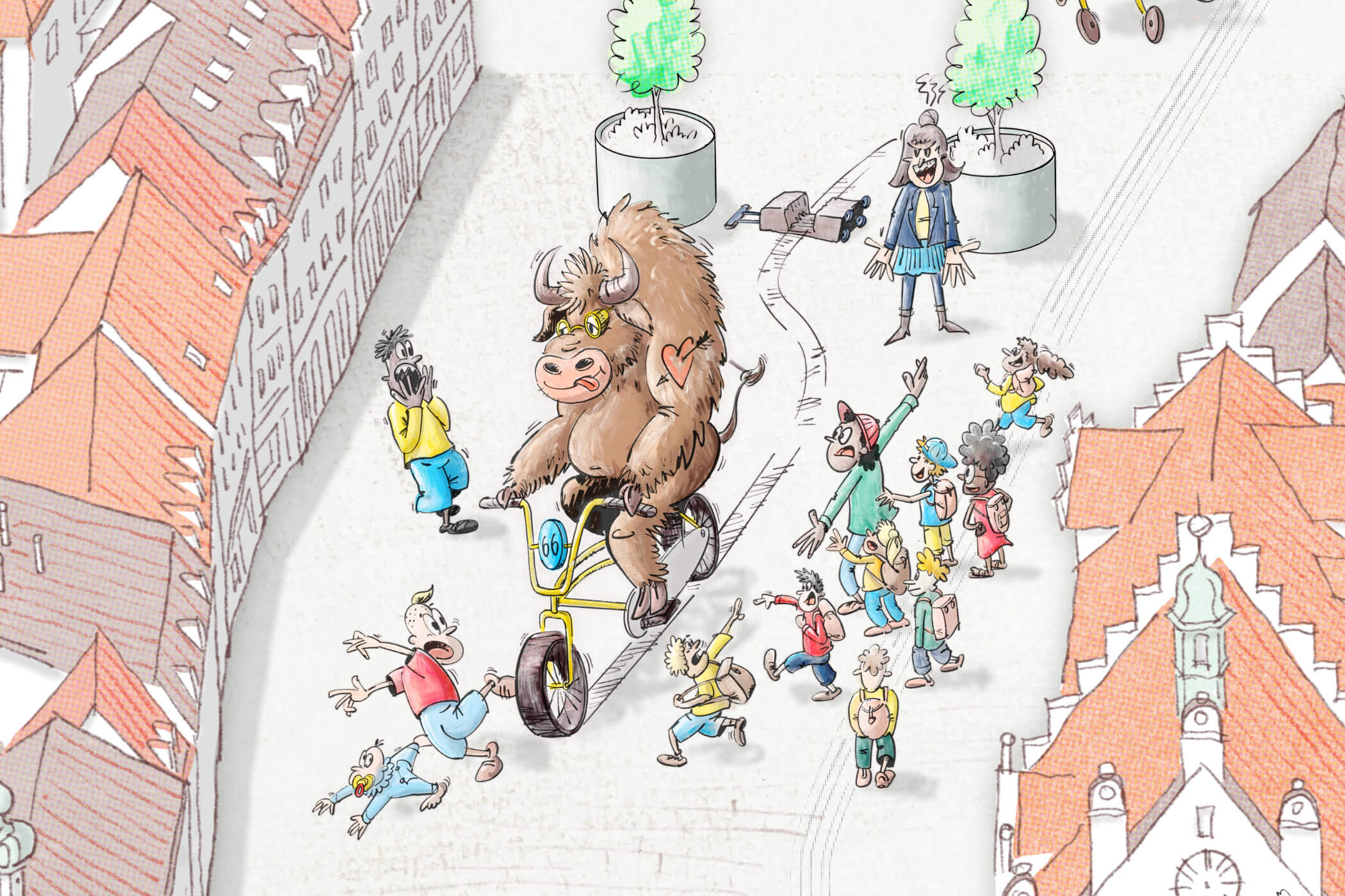 Wimmelbild »Tierisch viel los in der Stadt« / für die Stadt Freising / 2026
